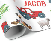 Waterverf Boerderij Birthday Animals Cadeaupapier (Rol Hoek)