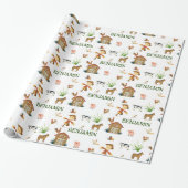 Waterverf Boerderij Birthday Animals Cadeaupapier (Uitgerold)