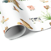 Waterverf Boerderij Birthday Animals Cadeaupapier (Rol Hoek)