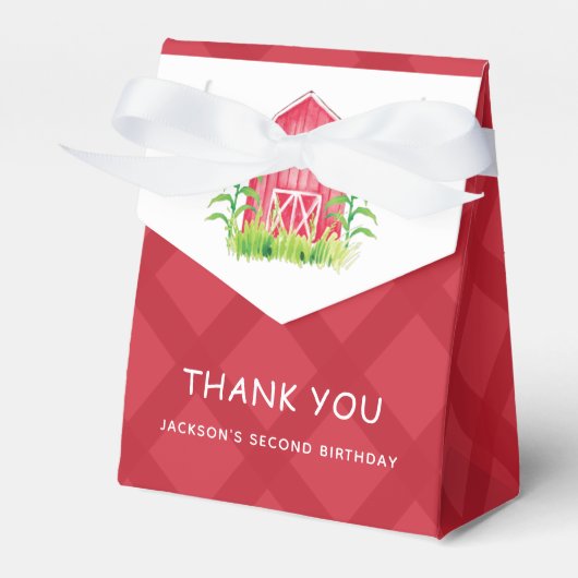 Waterverf Boerderij Birthday - persoonlijk Bedankdoosjes (Voorkant Zijde)