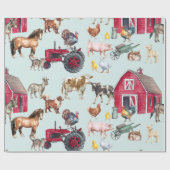 Waterverf Boerderij Cadeaupapier (Vlak)