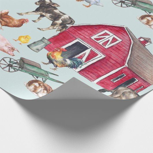 Waterverf Boerderij  Cadeaupapier (Hoek)