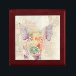 Waterverf Boerderij Collage Pig Cadeaudoosje<br><div class="desc">Boerderij Collage Pig Artist: Jennifer Goldberger</div>
