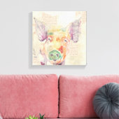 Waterverf Boerderij Collage Pig Canvas Afdruk (Insitu (Woonkamer))