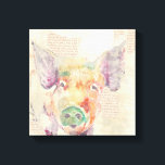 Waterverf Boerderij Collage Pig Canvas Afdruk<br><div class="desc">Boerderij Collage Pig Artist: Jennifer Goldberger</div>