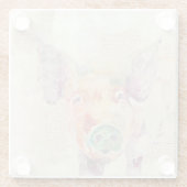 Waterverf Boerderij Collage Pig Glazen Onderzetter (Achterkant)