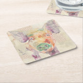 Waterverf Boerderij Collage Pig Kartonnen Onderzetters (Schuin)