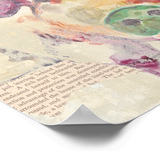 Waterverf Boerderij Collage Pig Poster (Hoek)