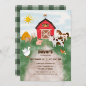 Waterverf Boerderij Dierenverjaardag Kaart (Voorkant / Achterkant)