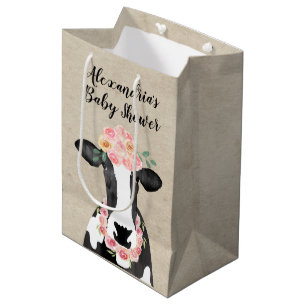 Waterverf Boerderij Floral crown Girl Baby shower Medium Cadeauzakje