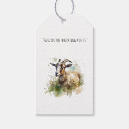 Waterverf Boerderij Geit, aangepaste Foam Boards Cadeaulabel