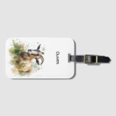 Waterverf Boerderij Geit, op maat Bagagelabel (Voorkant (horizontaal))