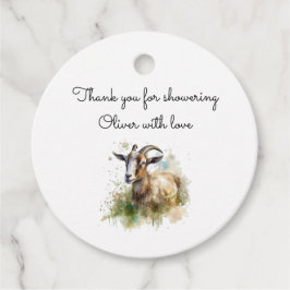 Waterverf Boerderij Geit, op maat Bedankjes Labels