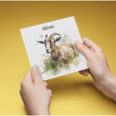 Waterverf Boerderij Geit, op maat Feestdagenkaart