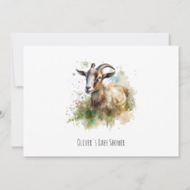 Waterverf Boerderij Geit, op maat Kaart