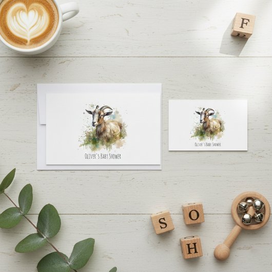 Waterverf Boerderij Geit, op maat Kaart