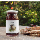 Waterverf Boerderij Geit, op maat Likeurfles Etiket