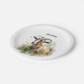 Waterverf Boerderij Geit, op maat Papieren Bordje (Gekanteld)