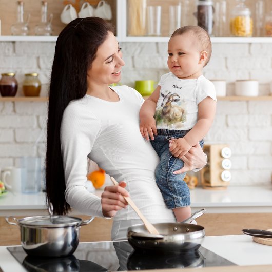 Waterverf Boerderij Geit, op maat Romper