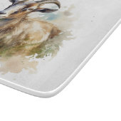 Waterverf Boerderij Geit, op maat Snijplank (Hoek)