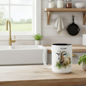 Waterverf Boerderij Geit, op maat Tweekleurige Koffiemok