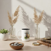 Waterverf Boerderij Geit, op maat Tweekleurige Koffiemok