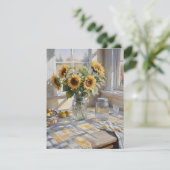 Waterverf Boerderij Keukentafel B Feestdagenkaart (Staand voorkant)