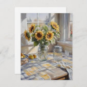 Waterverf Boerderij Keukentafel B Feestdagenkaart (Voorkant / Achterkant)