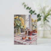 Waterverf Boerderij Keukentafel D Feestdagenkaart (Staand voorkant)