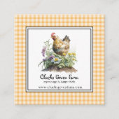 Waterverf Boerderij kippen Vers eieren Vierkante Visitekaartje (Voorkant)