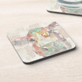 Waterverf Boerderij Koe collage Bier Onderzetter (Linkerzijde)