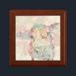 Waterverf Boerderij Koe collage Cadeaudoosje<br><div class="desc">Boerderij Collage Koe Artist: Jennifer Goldberger</div>