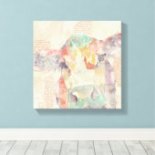 Waterverf Boerderij Koe collage Canvas Afdruk (Insitu (Houten vloer))