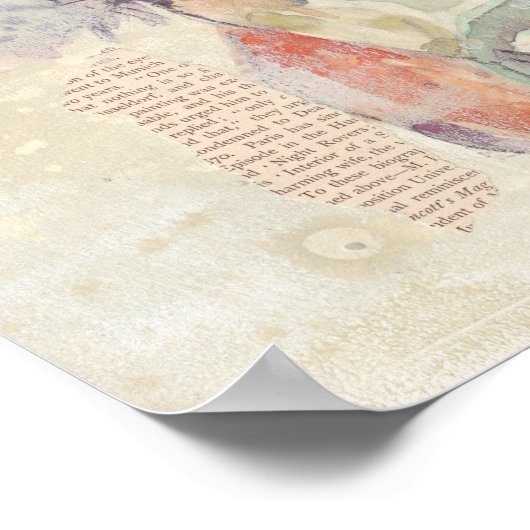 Waterverf Boerderij Koe collage Poster (Hoek)