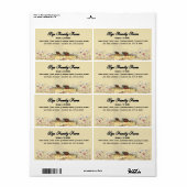 Waterverf Boerderij kwartelei kartonetiket Etiket (Full Sheet)