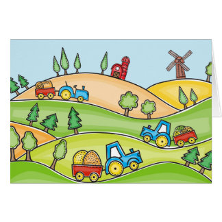 Waterverf Boerderij Land