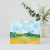 Waterverf Boerderij Landschap 3 Briefkaart (Staand voorkant)