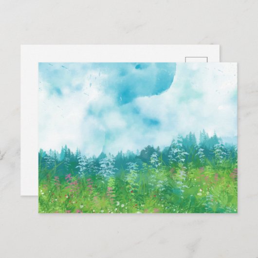 Waterverf Boerderij Landschap 4 Briefkaart (Voorkant / Achterkant)