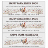 Waterverf Boerderij Large Egg Carton Label (Voorkant)