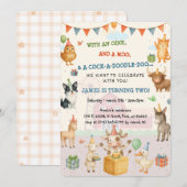 Waterverf Boerderij Oink Baa Moo Boerderij Fun Ver Kaart (Voorkant / Achterkant)