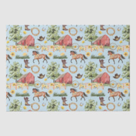 Waterverf Boerderij Rood Barn Rodeo Tissuepapier