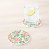 waterverf boerderij roos tuin zandsteen onderzetter (Zijkant)