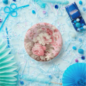 Waterverf Boerderij Roze Rozen & Witte Kosmos Papieren Kommen (Feest)