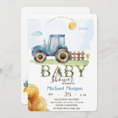 Waterverf Boerderij Tractor Hay Baby shower Kaart (Voorkant / Achterkant)
