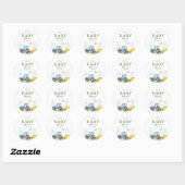 Waterverf Boerderij Tractor Hay Baby shower Ronde Sticker (Vel)
