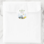Waterverf Boerderij Tractor Hay Baby shower Ronde Sticker (Tas)