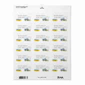 Waterverf Boerderij Tractor Hay Etiket (Full Sheet)