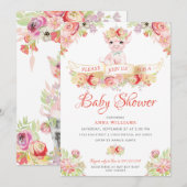 Waterverf Boerderij Varken Baby shower Kaart (Voorkant / Achterkant)