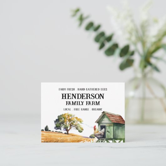 Waterverf Boerderij Visitekaartje (Staand voorkant)