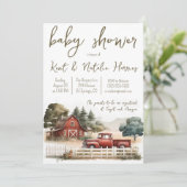 Waterverf Boerderij, Vrachtwagen, Landschap Baby s Kaart (Staand voorkant)